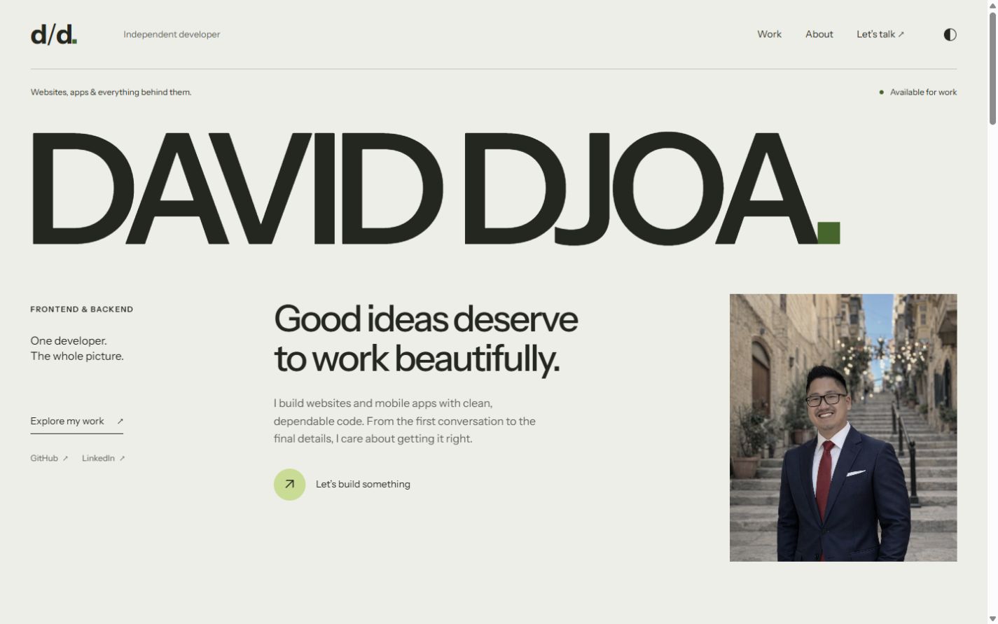 David Djoa website screenshot